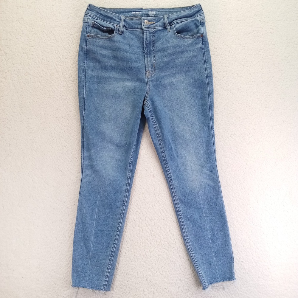 Old Navy Rockstar Super Skinny Jeans Extra High Rise 360 Stretch Blue Size 12